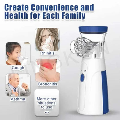 IDEABEL Health Care Mini Handheld Portable Asthma Inhale Nebulizer Ultrasonic Inalador Nebulizador For Children Adult