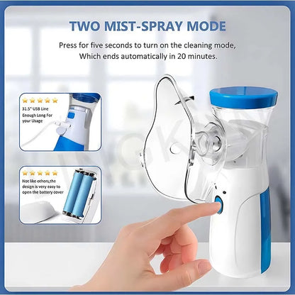 IDEABEL Health Care Mini Handheld Portable Asthma Inhale Nebulizer Ultrasonic Inalador Nebulizador For Children Adult