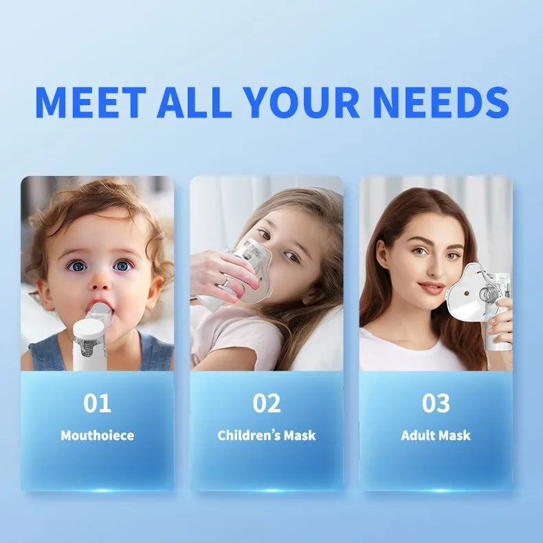 IDEABEL Health Care Mini Handheld Portable Asthma Inhale Nebulizer Ultrasonic Inalador Nebulizador For Children Adult