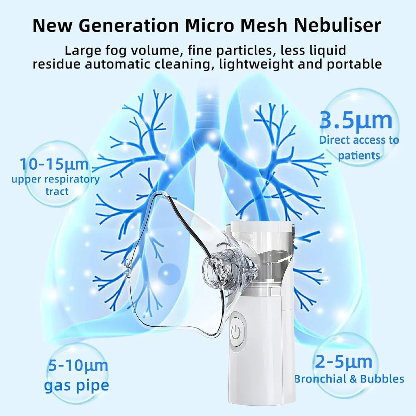 IDEABEL Health Care Mini Handheld Portable Asthma Inhale Nebulizer Ultrasonic Inalador Nebulizador For Children Adult