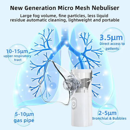IDEABEL Health Care Mini Handheld Portable Asthma Inhale Nebulizer Ultrasonic Inalador Nebulizador For Children Adult
