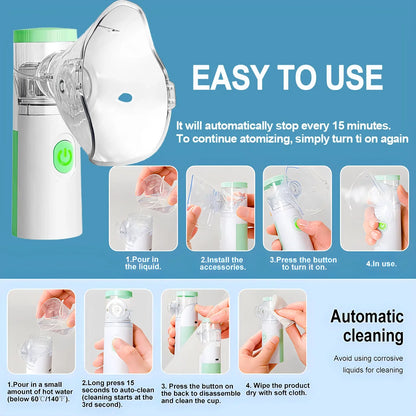 IDEABEL Health Care Mini Handheld Portable Asthma Inhale Nebulizer Ultrasonic Inalador Nebulizador For Children Adult