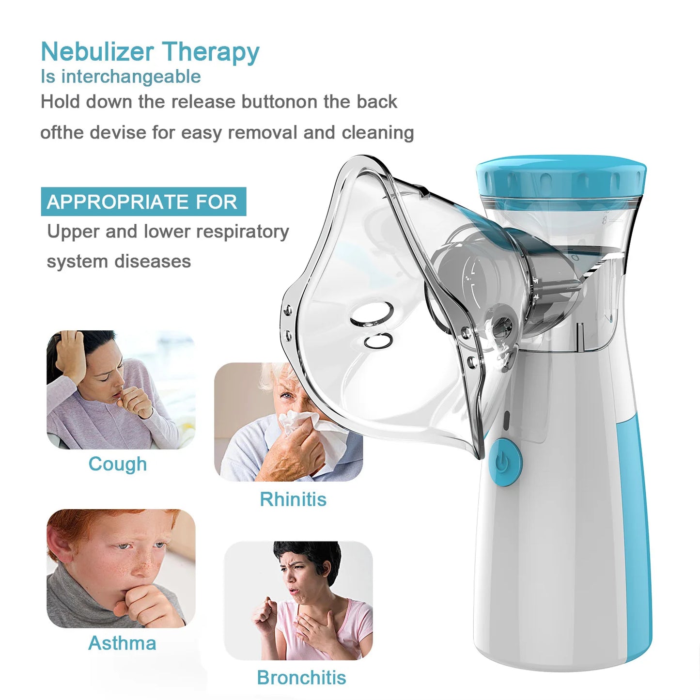IDEABEL Health Care Mini Handheld Portable Asthma Inhale Nebulizer Ultrasonic Inalador Nebulizador For Children Adult