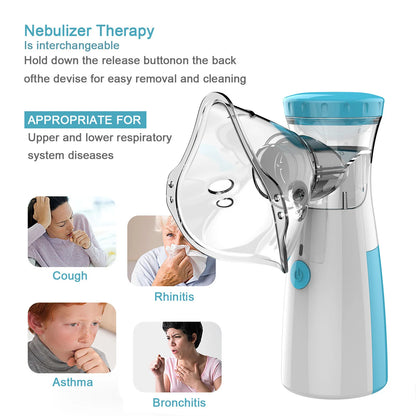 IDEABEL Health Care Mini Handheld Portable Asthma Inhale Nebulizer Ultrasonic Inalador Nebulizador For Children Adult